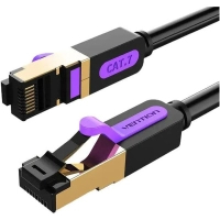 Патч-корд 10м, S/FTP cat 7 RJ-45 black Vention (ICDBL)