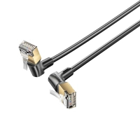 Патч-корд 1м STP cat 8 RJ-45 90° corner black Vention (IKLBF)