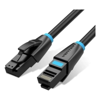 Патч-корд 1м, UTP cat 6 RJ-45 black Vention (IBKBF)