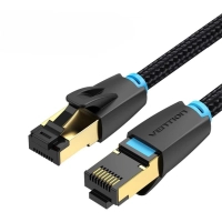 Патч-корд 2м, S/FTP cat 8 RJ-45 black Vention (IKGBH)