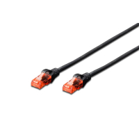 Патч-корд 3м, UTP, cat.6, CCA, AWG 26/7, PVC, black Digitus (DK-1612-030/BL)