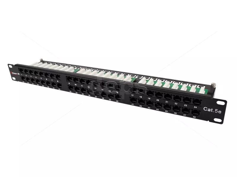 Патч-панель Cor-X 19” 1U 48 портов RJ45 Cat 5E