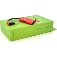 Перехідник Lightning 4-in-1 Audio Adapter Lightning + 3.5mm red iKAKU (KSC-377)