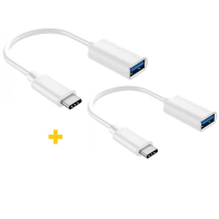 Перехідник OTG USB 2.0 AF to USB-C 0.11m 2PCS white XoKo (XK-AC230-WH2)
