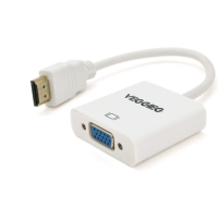 Переходник HDMI M to VGA F 0.25m white VEGGIEG (YT-C-H-V1W)