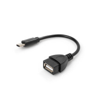 Переходник OTG USB 2.0 AF to USB-C 0.1m Vinga (VCPDCOTGTCBK)