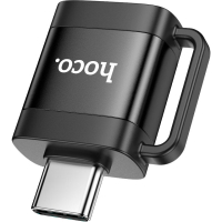 Переходник UA31C USB-C M to USB F OTG Black HOCO (6942007628129)