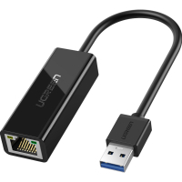 Переходник USB 3.0 AM to RJ45 Ethernet 1000Mbps CR111 Black Ugreen (20256)
