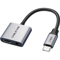 Переходник USB-C M to 3.5mm F + USB-C F PD60W Cabletime (CA915750)