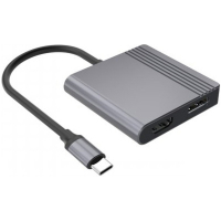 Переходник USB-C M to HDMI F + DisplayPort F 4K60Hz Cablexpert (A-CM-HDMIFDPF-01)