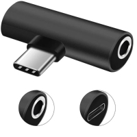 Переходник USB-C M to USB-C F + 3.5mm F black XoKo (AC-205-BK)