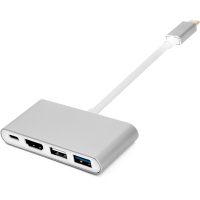 Переходник USB-C to 2xUSB 3.0 + USB-C + HDMI PowerPlant (CA911707)