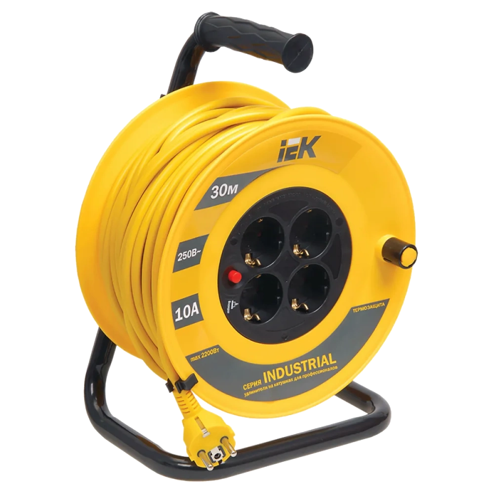 Подовжувач-катушка 4гн 30м З/К УК30 т/з (3х1,5мм2) IP44 IEK