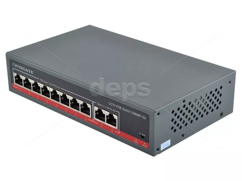 POE CCTV комутатор FoxGate S5808P-G2