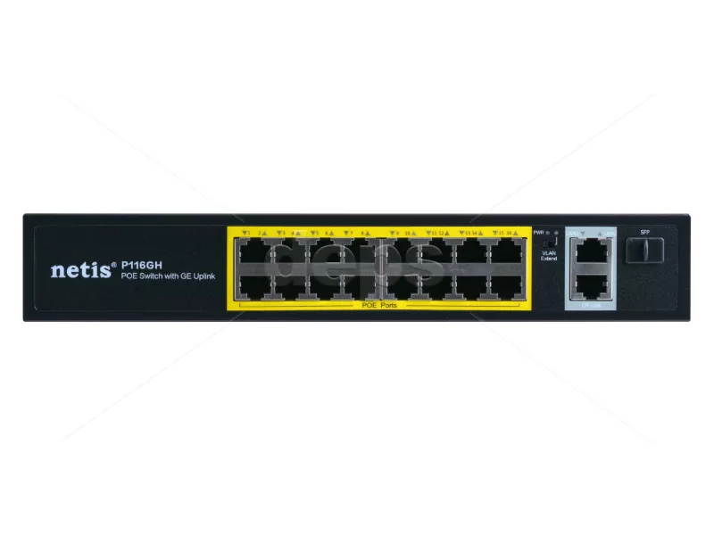 POE коммутатор Netis P116GH [FE POE: 16, GE UL: 2xRJ-45+1xSFP]