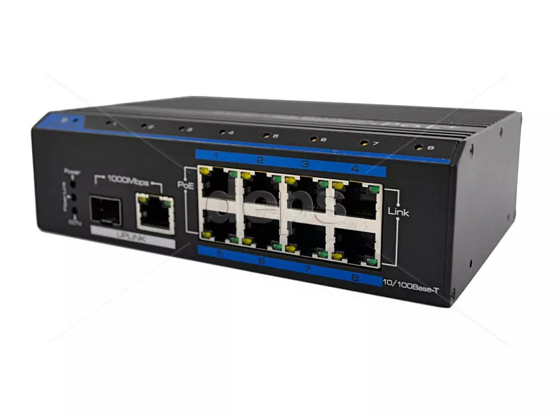 POE комутатор FoxGate S6008-GS-I (8 x FE PoE + GE: RJ-45 + SFP)