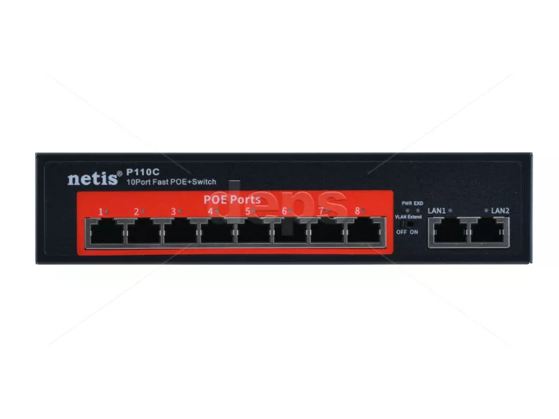 POE Watchdog коммутатор Netis P110C [FE POE: 8,  GE UL: 2 x RJ-45]