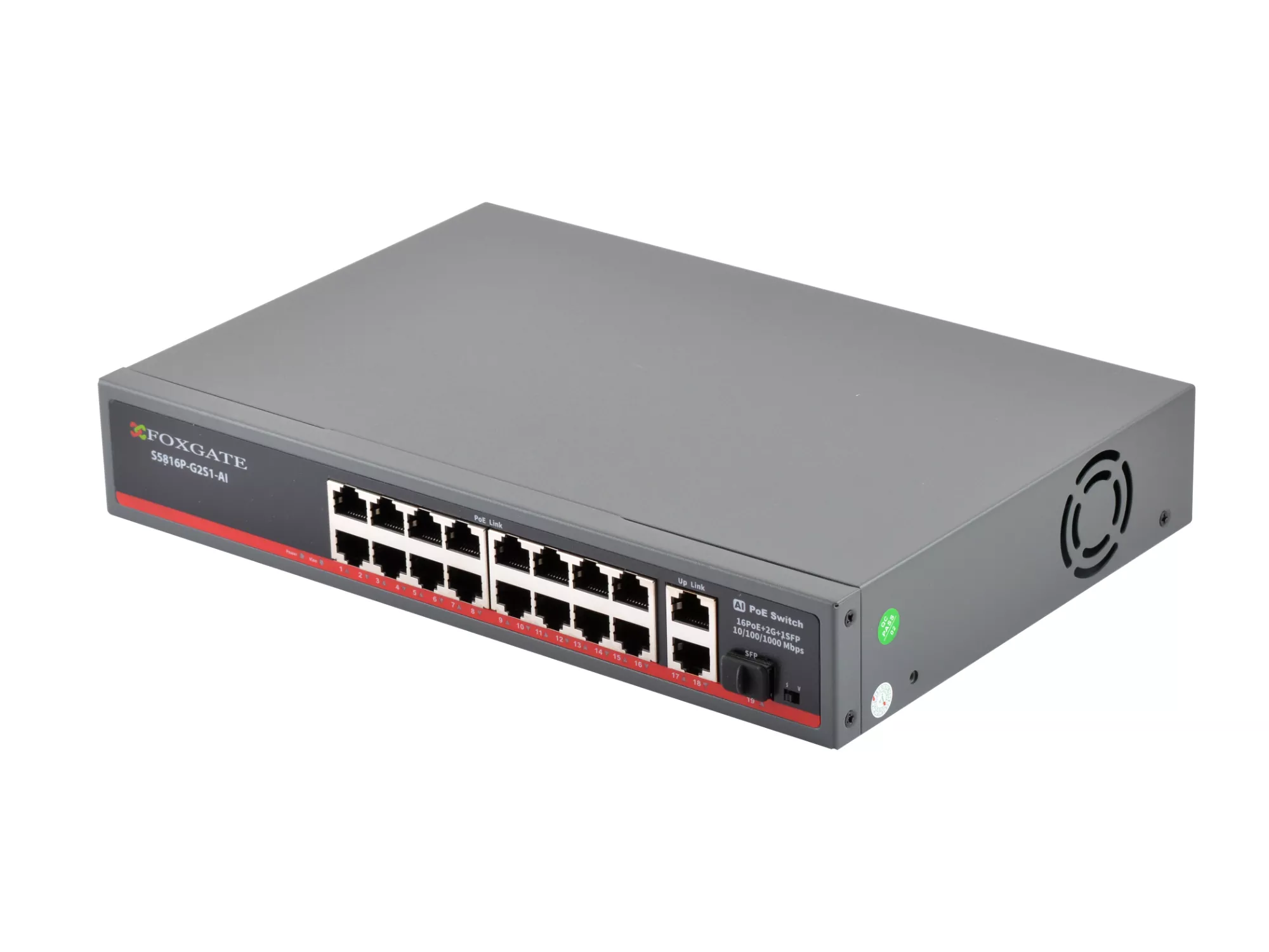 POE Watchdog комутатор FoxGate S5816P-G2S1-AI (250W)