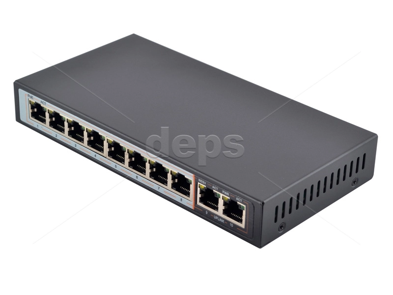 POE Watchdog комутатор FoxGate S6008-E2-AI POE (120W) [FE: 8 x POE + 2 x RJ-45]