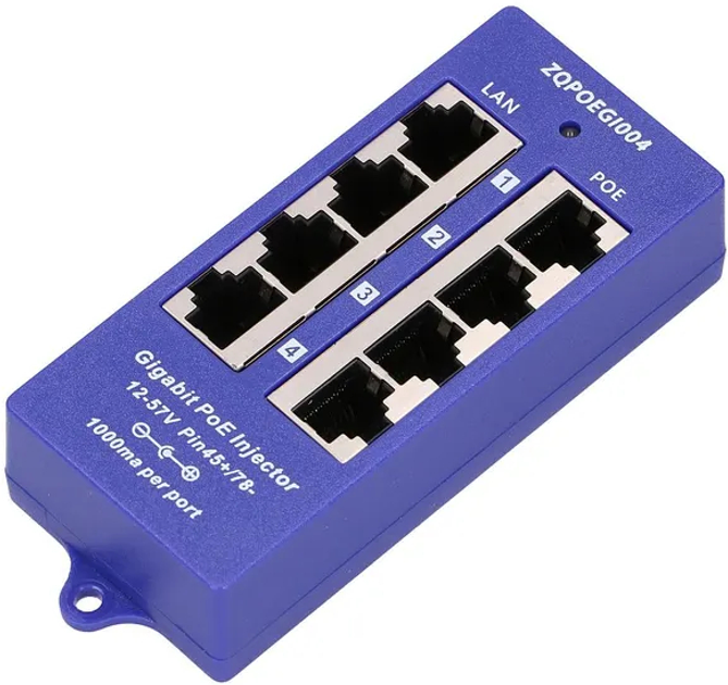 POE инжектор GPOE-4-B (4 порта, гигабит)