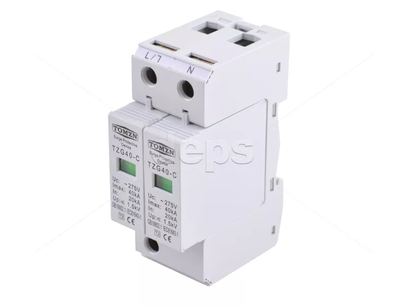 Пристрій захисту від імпульсних перенапруг TOMZN TZG40-C/2P 275V (AC)