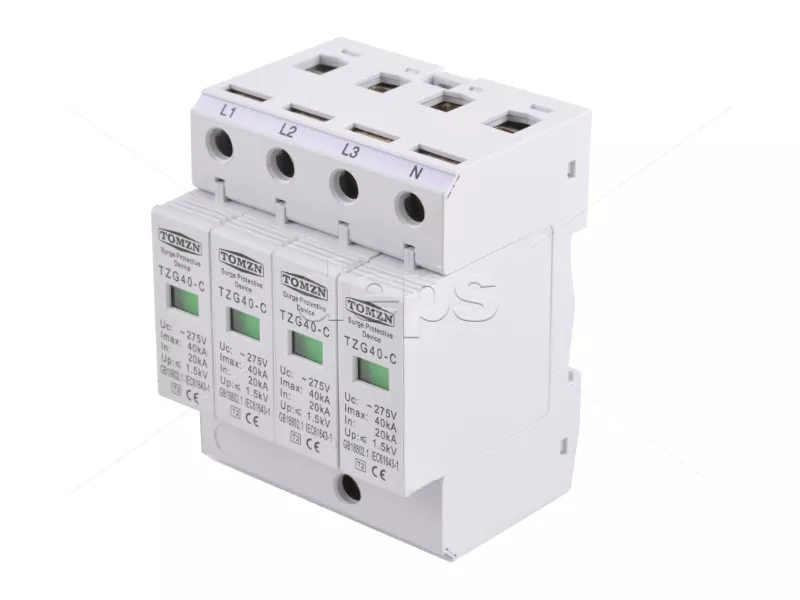 Пристрій захисту від імпульсних перенапруг TOMZN TZG40-C/4P 275V (AC)