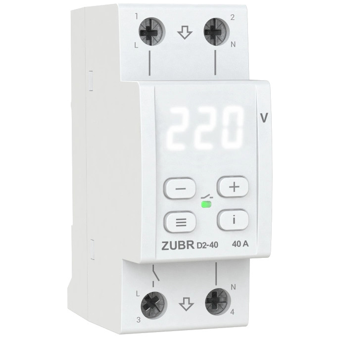 Реле напруги ZUBR D2-40 (max 40 А, 8 800 ВА)