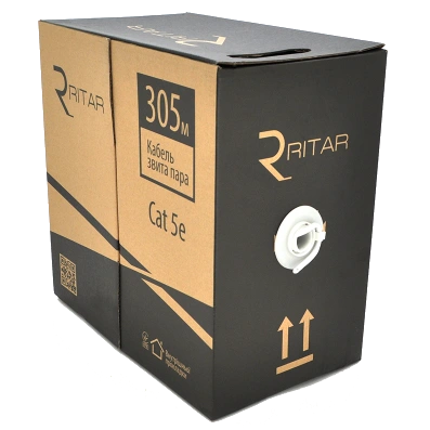 Ritar наружный с проволокой КНПП UTP (4*2*0.51) 4p 24 AWG ПЭ (305м) черный