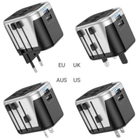 Сетевой фильтр питания HOCO AC5 1 роз, 2 USB, 1,5м, Black/Gray (AC5ABG)