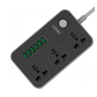 Сетевой фильтр питания LDNIO SC3604, 3 роз, 6 USB, 2м, Black (SC3604)