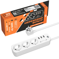 Сетевой фильтр питания LogicPower LP-X3 PREMIUM, 4m white (19526)