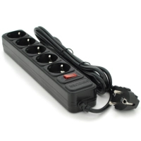 Сетевой фильтр питания Maxxter MSP5-G-6B, 5 роз, 1.8 м, Black (MSP5-G-6B)