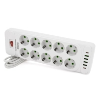 Сетевой фильтр питания Meilepai F35U, 10 роз EU, 4 USB, 2PD, 2м White (F35U-White)