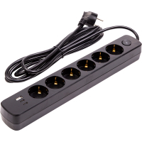 Сетевой фильтр питания PowerPlant 3м, 6 розеток, USB (YS-N6086/3c) (EX610662)