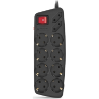 Сетевой фильтр питания REAL-EL REAL-EL RS-10 Protect, 1.8m, black (EL122300038)