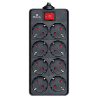 Сетевой фильтр питания REAL-EL REAL-EL RS-8 PROTECT, 1.8m, black (EL122300021)