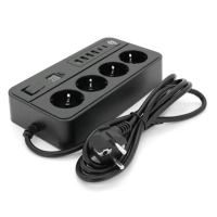 Сетевой фильтр питания Voltronic G13H, 3000W, 4 роз, 4USB 3,2А, 2 Type-C, 2м Black (YT-G13H)
