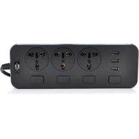Сетевой фильтр питания Voltronic TВ-Т14, 3роз, 3*USB Black (ТВ-Т14-Black)