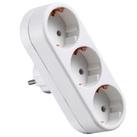 Сетевой разветвитель EUROELECTRIC X3 16 A White с заземлением (EE-3-16A)