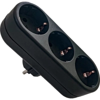 Сетевой разветвитель EUROELECTRIC X3 16А Black с заземлением (EE-3-16A(black))