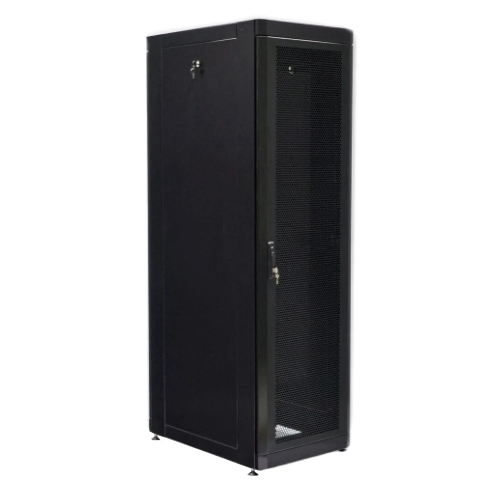 Шафа 19" 42U, 610х865 мм (Ш*Г), посилена, перфоровані двері (66%), чорна UA-MGSE4268MPB
