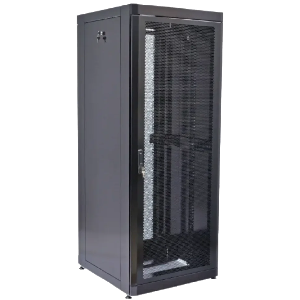 Шафа чорна, перфоровані двері 19" 45U, 800х865 мм