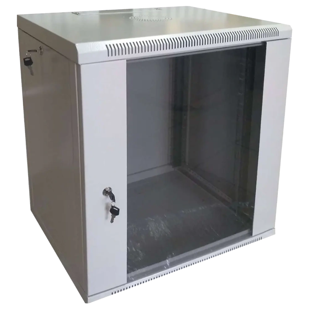 Шафа комутаційна настінна 12U 600x600 розбірна сіра Hypernet WMNC66-12U-FLAT-AC