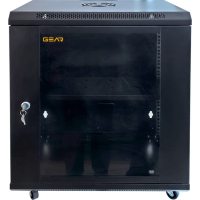 Шафа настінна GEAR 12U 19'' 600x600x650 мм, + полка 19", black (GWMSN-12U-600-600)