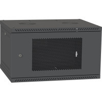 Шафа настінна Ipcom 6U, 600*450, перфоровані дверцята, RAL9005 (СН-6U-060х045-ДП-9005)