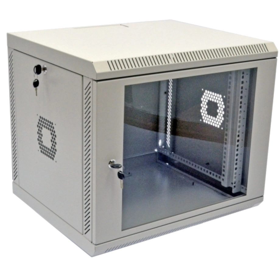 Шкаф 19" 9U 600х350х507 мм акриловое стекло серый
