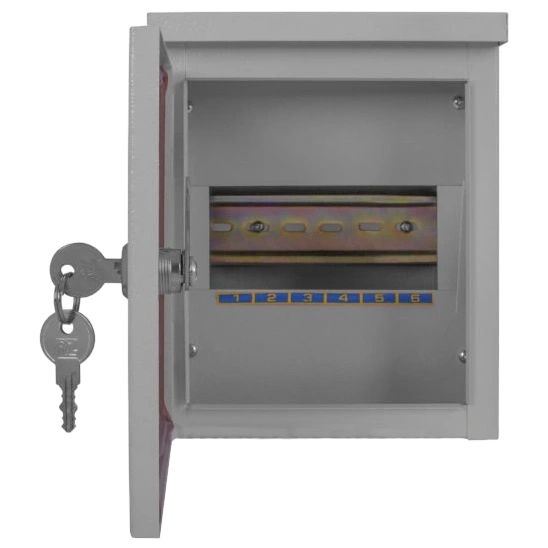 Шкаф металлический, под 6мод., герметичный IP54, навесной, с замком E.NEXT e.mbox.stand.n.06.z