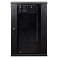 Шкаф настенный Eserver 18U 19" 600х600х907 (Ш*Г*В), сктекло, серая (ES-Е1860B)
