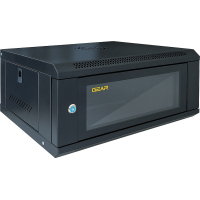 Шкаф настенный GEAR 4U 19" 600x450x280 мм, + полка 19", black (GWMSN-4U-600-450)