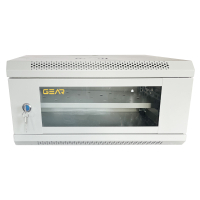 Шкаф настенный GEAR 4U 19" 600x450x280 мм, + полка 19", grey (GWMSN-4U-600-450G)